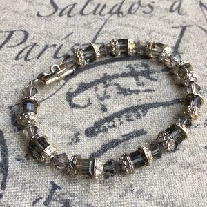 Grey Square Beaded Bracelet
